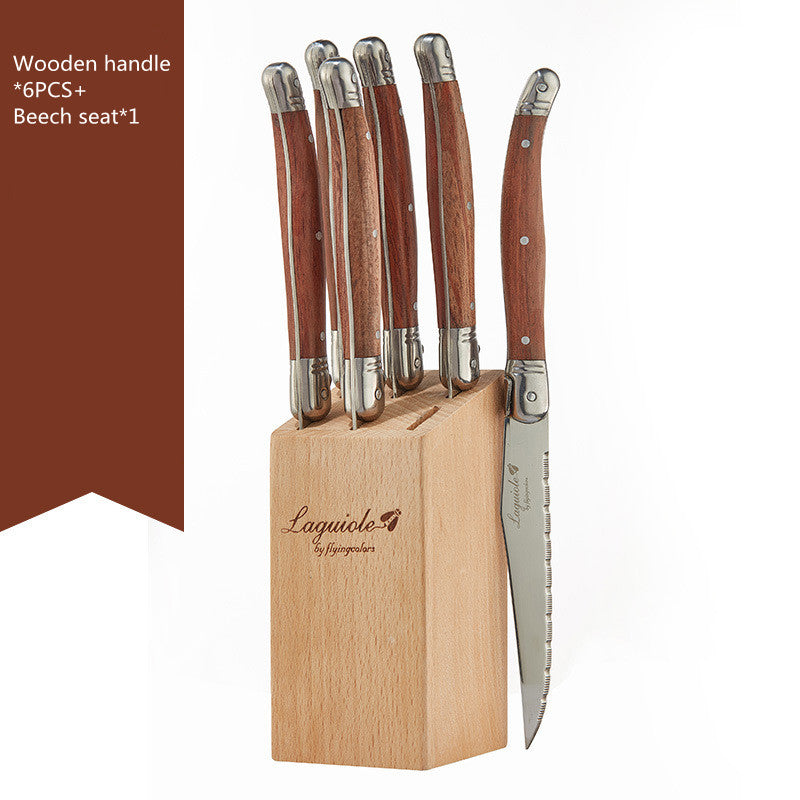 Stainless Steel  Wooden Handled Knives Set