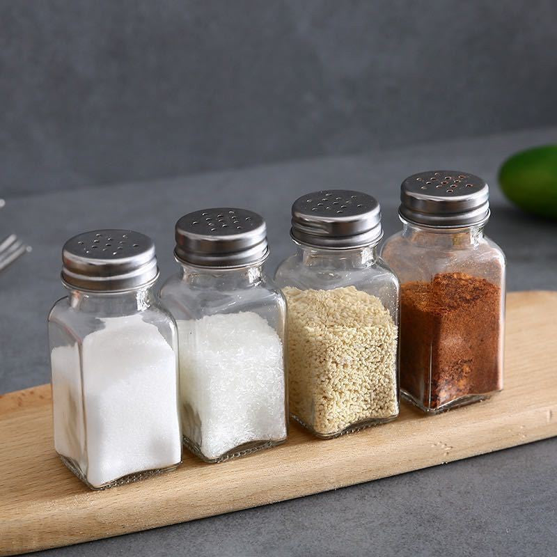 Glass Square Seasoning Bottle