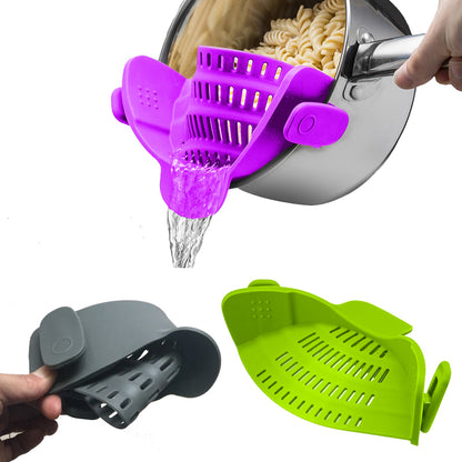 Silicone Clip-on Pot Pan Bowl Funnel _  Fits All Pots Size