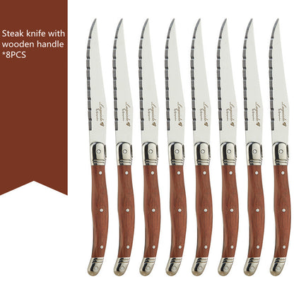 Stainless Steel  Wooden Handled Knives Set