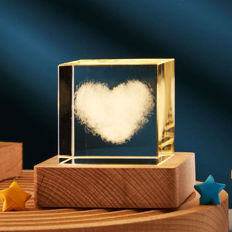 3D Transparent Crystal Cube Decoration