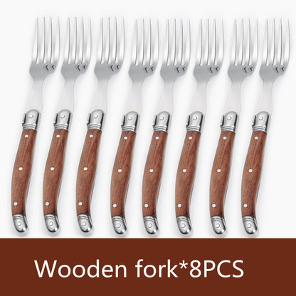 Stainless Steel  Wooden Handled Knives Set