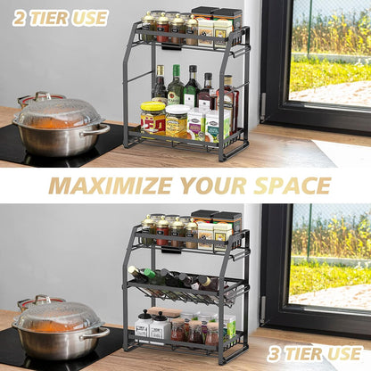 3-Tier Seasoning Organizer_Countertop Shelves Organizer