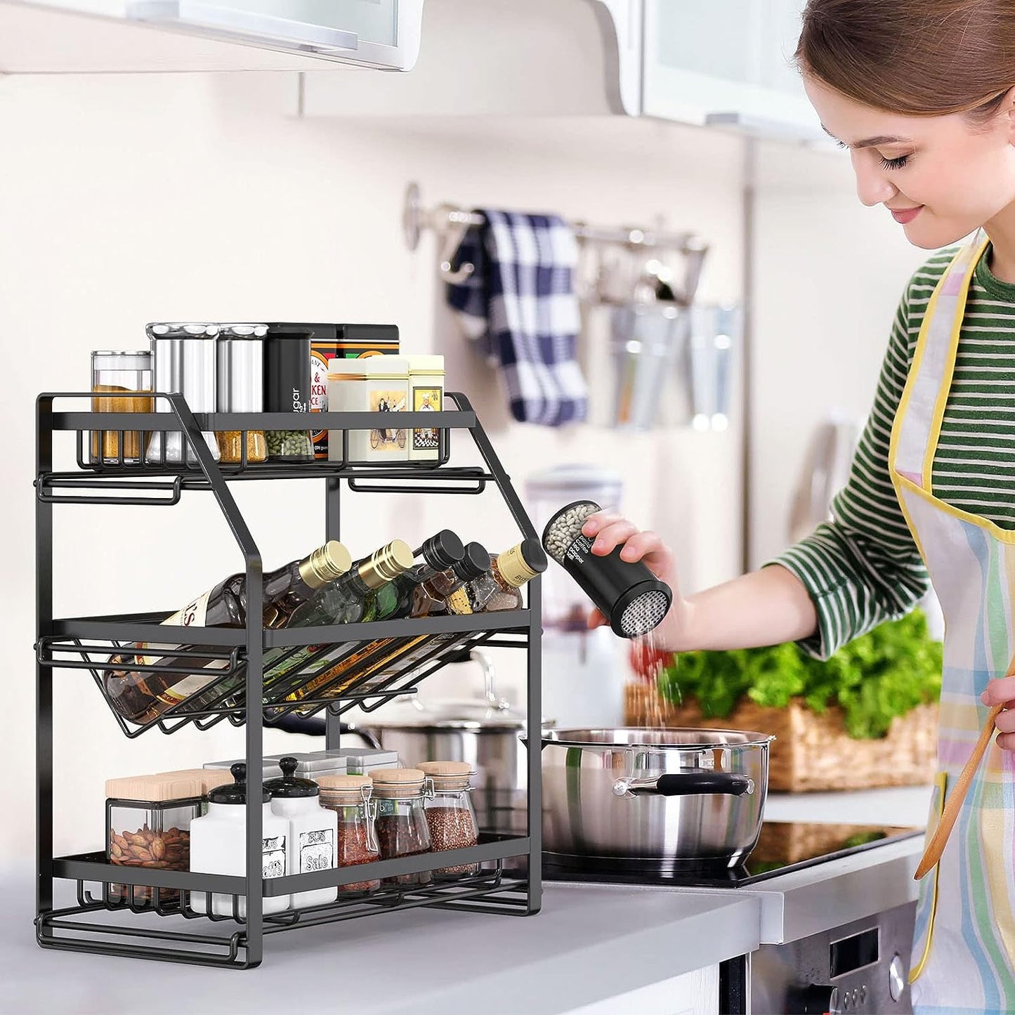 3-Tier Seasoning Organizer_Countertop Shelves Organizer