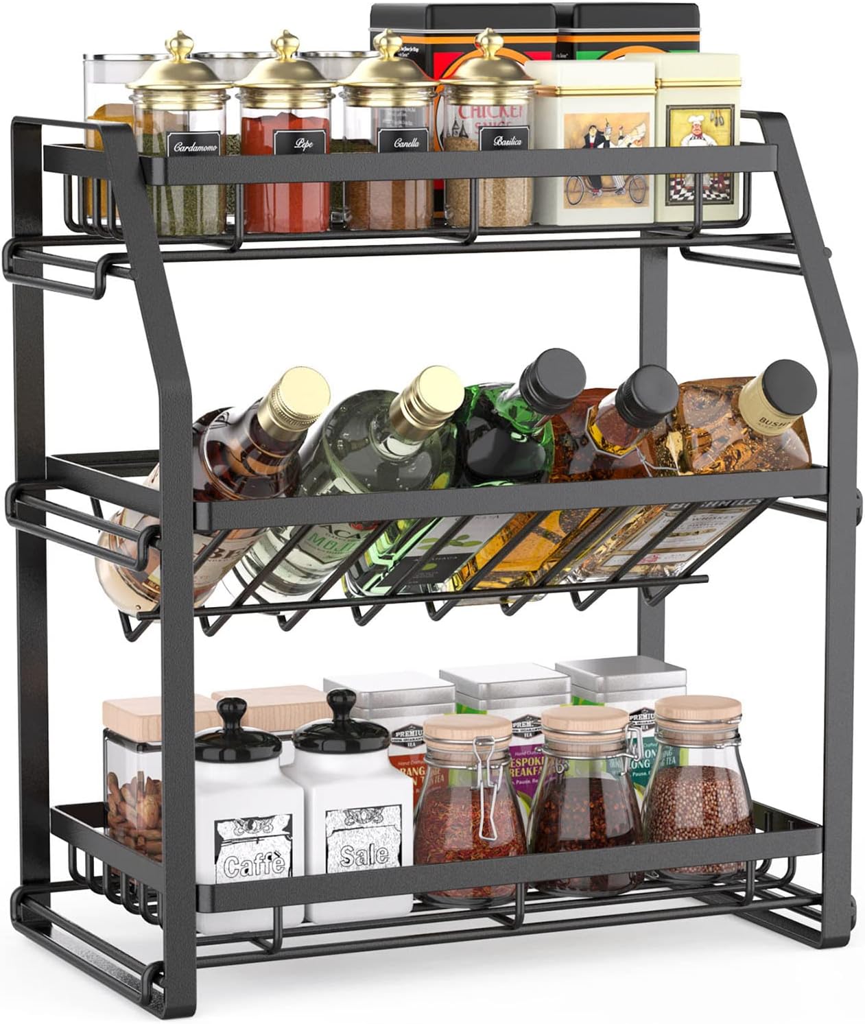 3-Tier Seasoning Organizer_Countertop Shelves Organizer