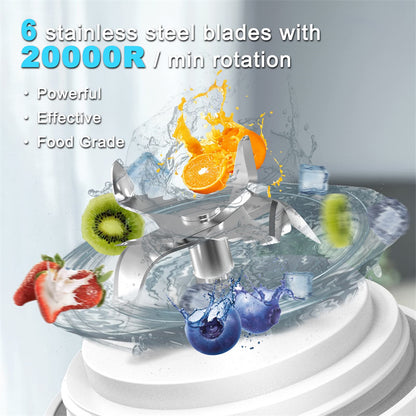 Portable Blender and Juicer With 6 Blades