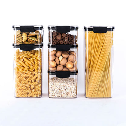 6 Piece Airtight Plastic Grain Containers BPA Free